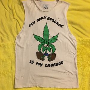Rare Unif unisex distressed cabbage weed shirt XS